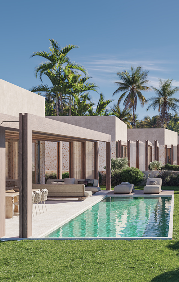 A residential horizon opening to the sea, combining privacy and openness.