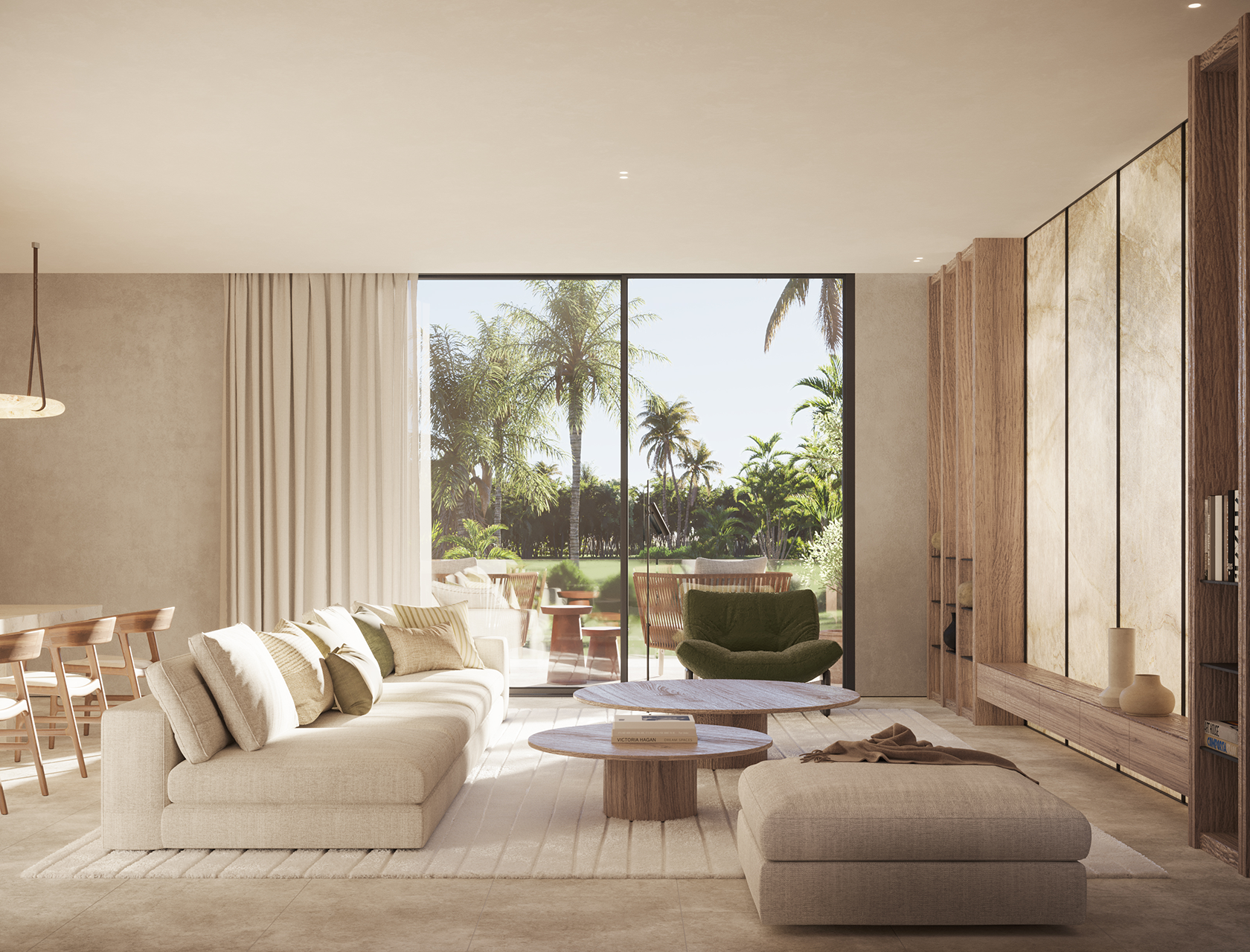 Open-plan interiors fostering a strong connection to the landscape.