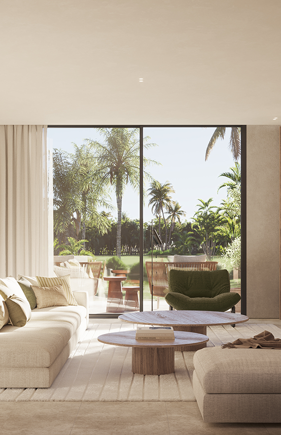 Open-plan interiors fostering a strong connection to the landscape.