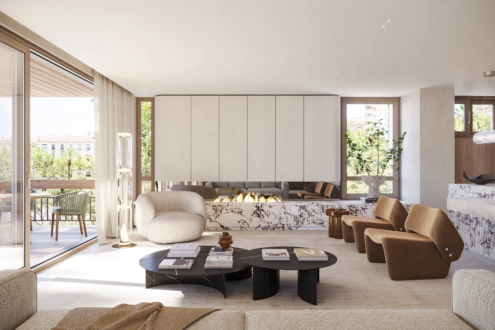 Apartment on Diagonal Avenue with natural light and warm materials.