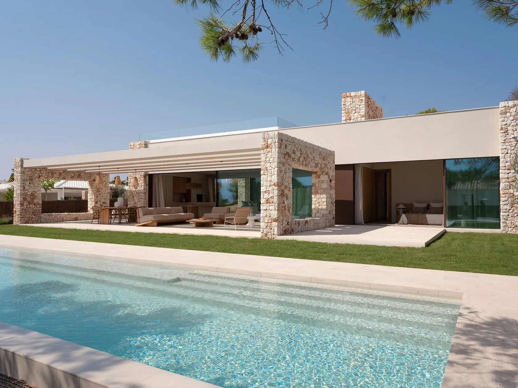 A shaded retreat where architecture and light interact naturally.