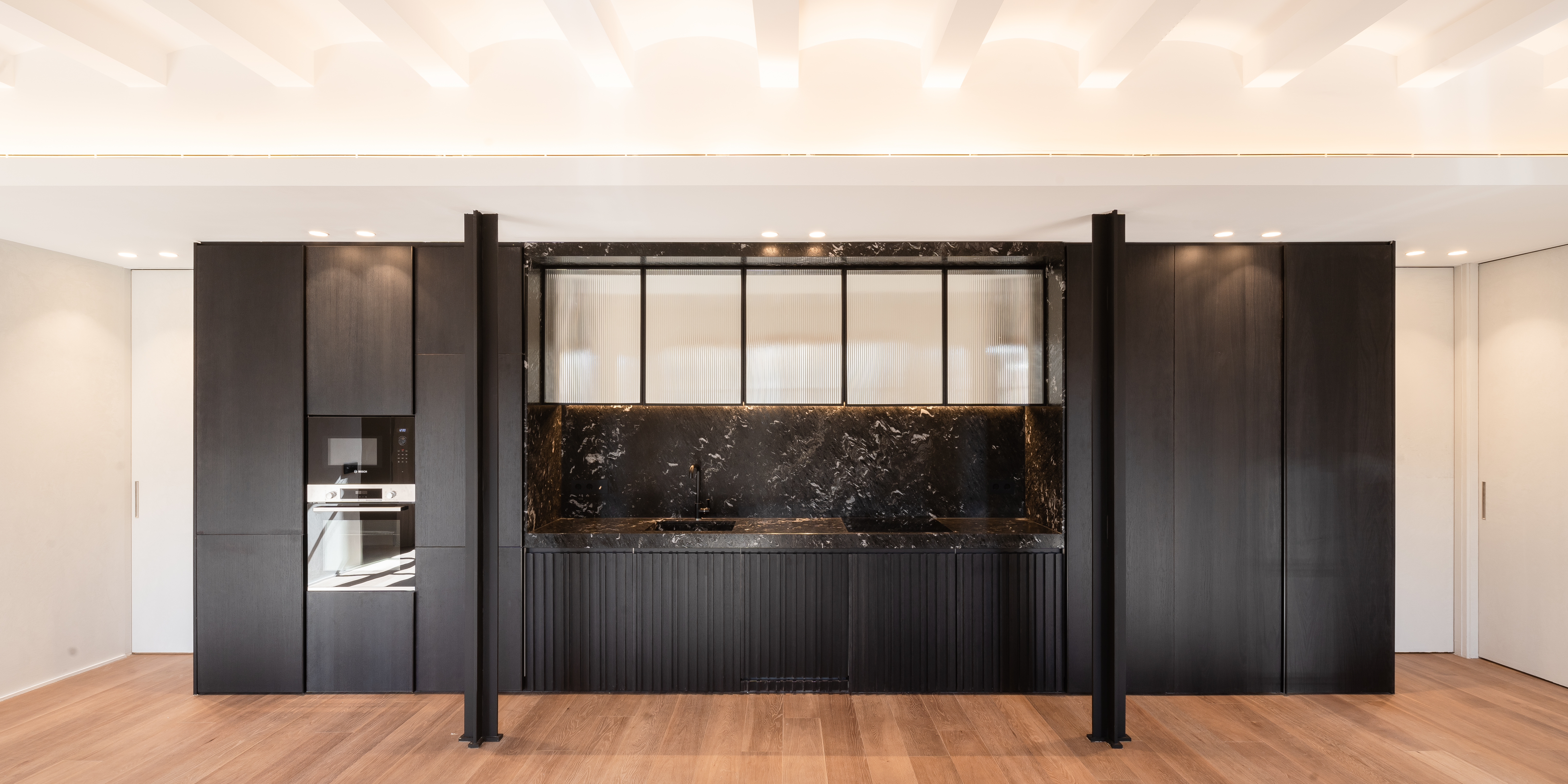 Contemporary kitchen with minimalist design.