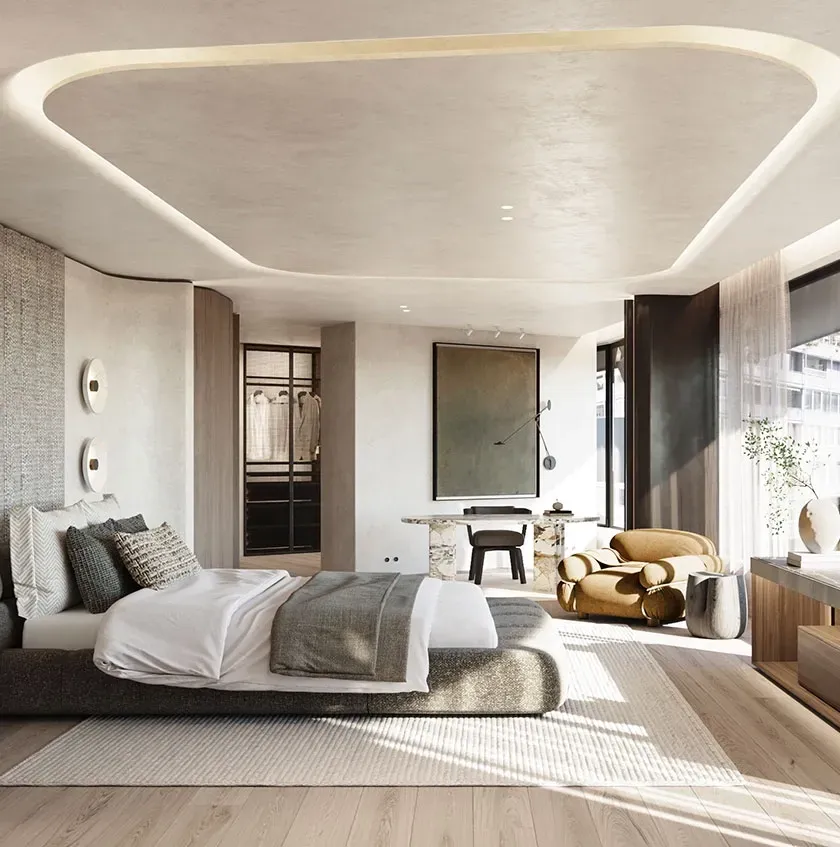Infinity rooftop pool with panoramic views of Barcelona, blending luxury living with modern architecture.