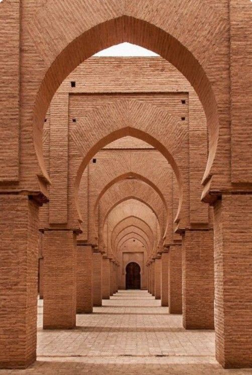 Monumental colonnade with natural light and architectural perspective