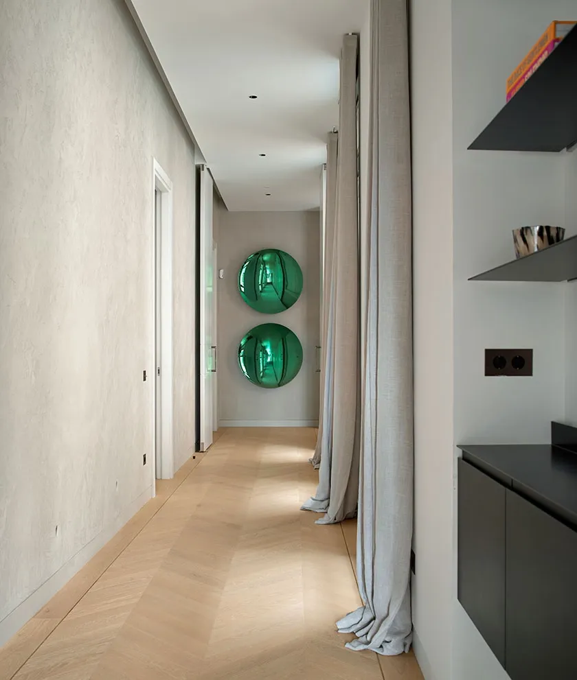 Organic-shaped armchair in a modern living room